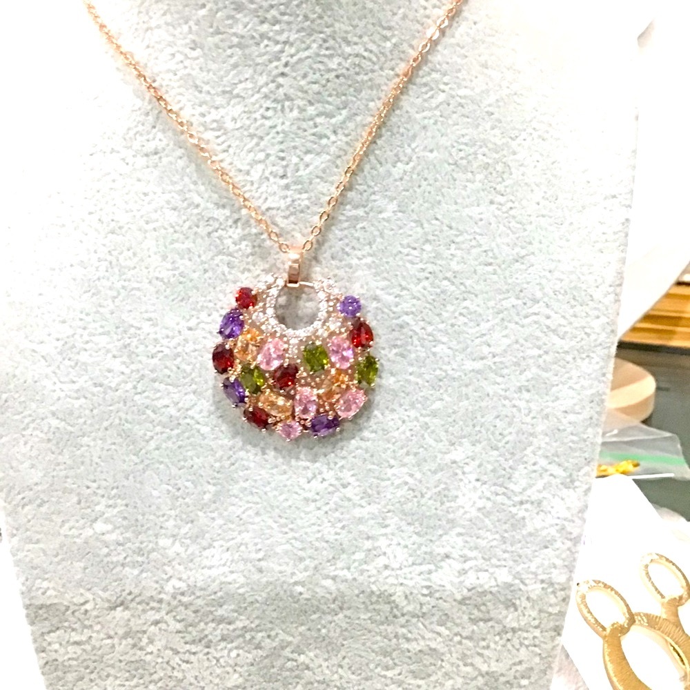 New Rose Gold Jeweled Pendant